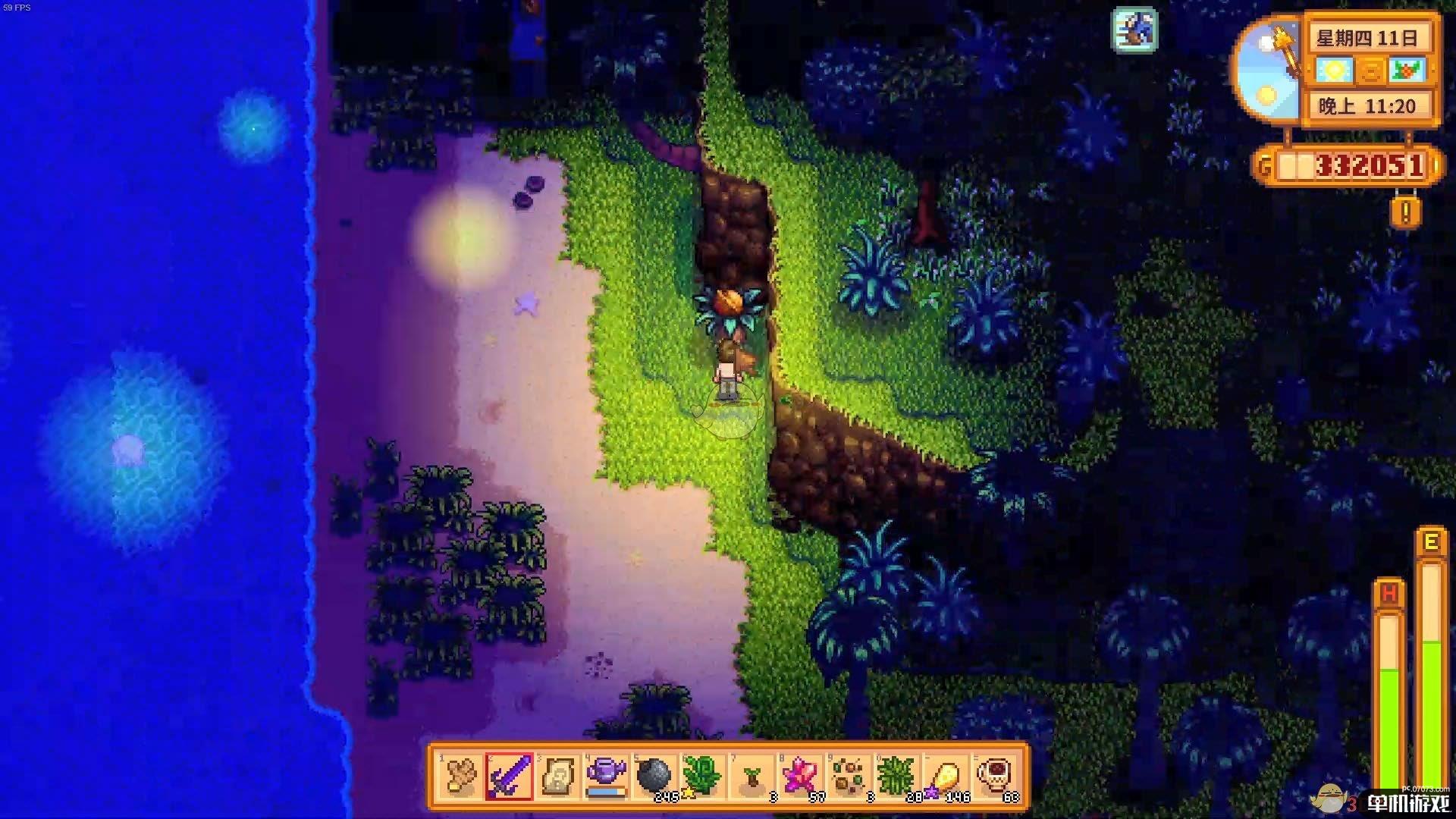 《星露谷物语》西部核桃树上的金核桃位置分享