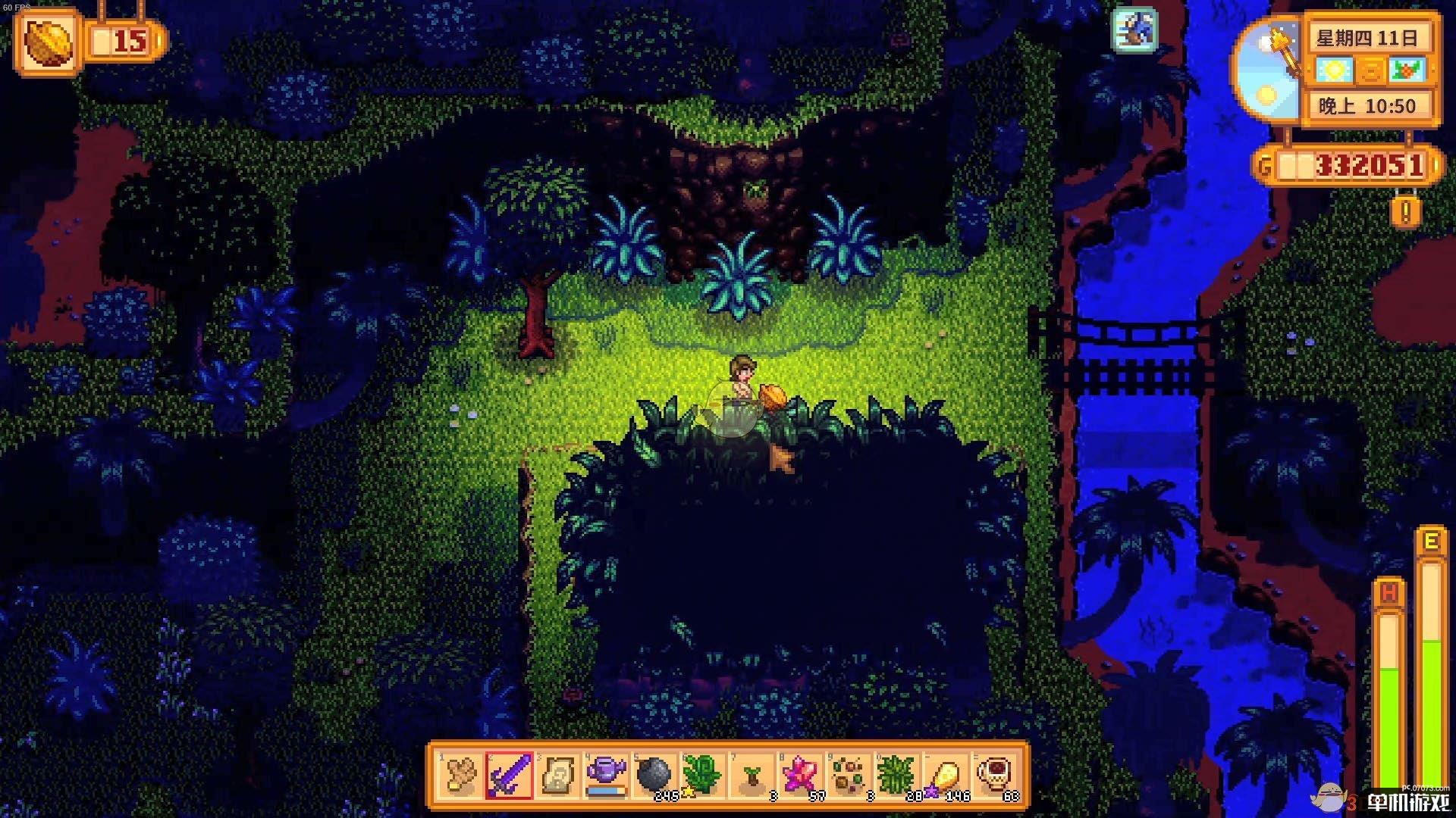 《星露谷物语》西部核桃树上的金核桃位置分享