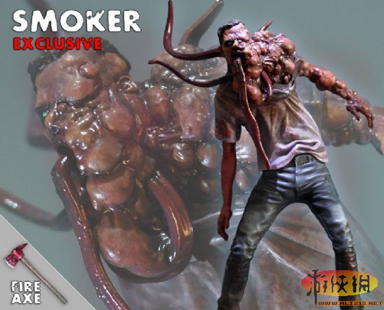 head最近推出了一款新的《求生之路》"特感"僵尸手办,著名的"smoker
