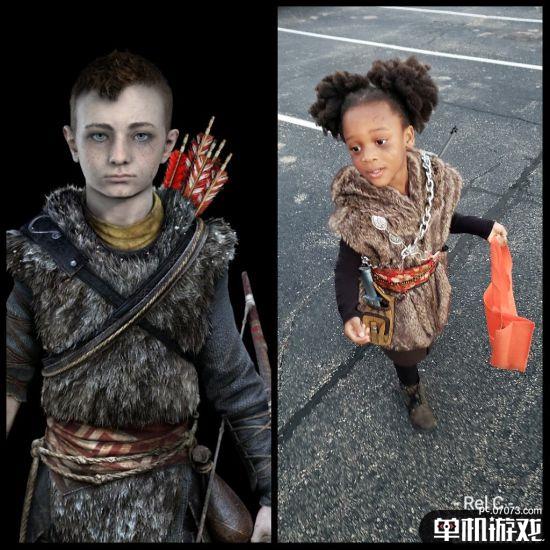 小女孩万圣节变身《战神》奎爷儿子 还被官方点赞