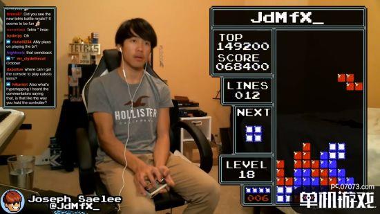 视频画面:joseph saelee在消除第270行方块,刚刚达到33关后结束了游戏