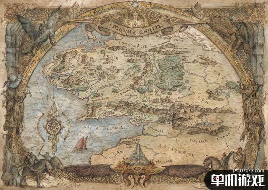 大触用水彩画游戏影视地图 描绘八方旅人魔戒世界